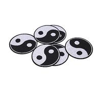 RASTKY Parche Yin Yang Bordado para Ropa, Parches para Camisa, Sombrero, Cartera, Parches de Costura de Algodón para Estilo Personalizado, Juego de 6 para Personas Creativas