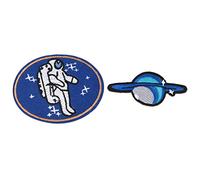 RASTKY Parches de Costura con Patrón de Planeta Cohete Bordado para Decoración de Ropa de Bricolaje, 6 Pegatinas de Parche de Tela Duraderas para Chaquetas, Jeans, Sombreros y Camisetas (Pegatinas