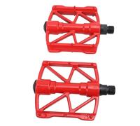 RASTKY Pedales de Bicicleta de Montaña de 9/16 Pulgadas - 1 par de Pedales de Ciclismo Pasadores Antideslizantes de Doble Cara Pedal Hueco de Aleación de Aluminio Montar en Carretera de Montaña (rojo)