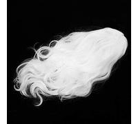 RASTKY Peluca Ondula de Papá Noel, Pelo Sintético, Peluca Blanca Larga y Riza para Fiesta de Navidad, para Juegos de Rol, Cosplay de Halloween