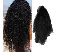 RASTKY Pelucas Rizadas Rizadas del Cierre Pelucas Llenas y Gruesas del Pelo de la Virgen del Color de 28 Pulgadas para las Mujeres Negras (BLACK)