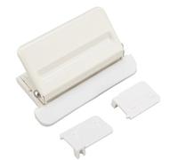 RASTKY Perforadora de 4 Agujeros con Diseño de Setas, Cortador de Papel Portátil, Capacidad de Perforación de 3 Hojas, Regalo Ideal para Amantes y Estudiantes del Bricolaje (WHITE)