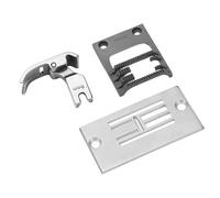 RASTKY Placa de Aguja de Coser en Zigzag, Juego de Acero Inoxidable Resistente con Prensatelas para Máquina Industrial en Zigzag, Kit de Reemplazo de Placa de Aguja Duradera para Entusiastas de la