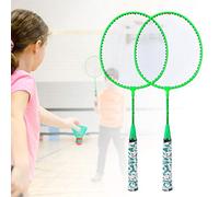 RASTKY Raqueta de Bádminton para Niños con Funda Protectora, 3 Opciones de Colores, Juego de Material de Aleación de Hierro de Nailon de Primera Calidad, Juguete Educativo para la Coordinación (GREEN)