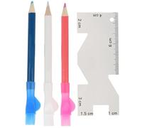 RASTKY Regla de Metal Portátil, Calibrador Manual, Bolígrafo de Sastre para Costura y Manualidades, Regla de Metal de 3,9 Pulgadas, Regalo Ideal para Entusiastas del Bricolaje, 3 Bolígrafos de