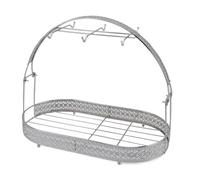 RASTKY "Rejilla de Secado para Tazas de café de Hierro de Primera Calidad con Organizador de Escritorio de 6 Ganchos para Cocina y restaurante (SILVER)