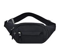 RASTKY Riñonera Deportiva Negra de Gran Capacidad con Múltiples Bolsillos Duradera para Hombres para IR de Compras