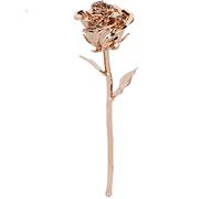 RASTKY Rosa Dorada de Tallo Largo, para el Amor Eterno, Colección de Manualidades para el Día de San Valentín, Flor Artificial Real de 24 Quilates con Base (Oro Rosado)