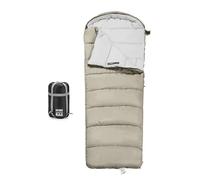 RASTKY Saco de Dormir Doble de 0 Grados para Acampar - Algodón Transpirable - Suave Agradable para la Piel - Fácil de Limpiar - Resistente Al Frío 12°C - -18°C - Tejido Chunya 210T - Kachi (1,5 kg)