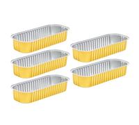 RASTKY Sartenes de Papel de Aluminio con Diseño de Borde Alto, Revestimientos para Freidora de Aire para Asar, 5 uds., Sartenes de Papel de Aluminio, Utensilios de Cocina Resistentes Al Calor para