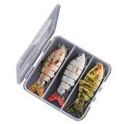 RASTKY Señuelos de Pesca de 6 Segmentos Swimbait de Cuerpo Duro Realista con Anzuelo Triple Material de Acero Al Carbono ABS de 10 Cm para Entusiastas de la Pesca de Truchas y Lubinas (Conjunto B)