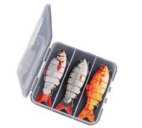 RASTKY Señuelos de Pesca de 6 Segmentos Swimbait de Cuerpo Duro Realista con Anzuelo Triple Material de Acero Al Carbono ABS de 10 Cm para Entusiastas de la Pesca de Truchas y Lubinas (Conjunto C)