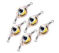 RASTKY Señuelos de Pesca LED, Anillos Giratorios Dobles, Cucharas de Pesca Iluminadas para en Aguas Profundas, 5 uds., Verde//Rojo/Blanco/Colorido (5 Piezas Conjunto Luz de