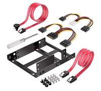RASTKY Soporte de Kit de Montaje SSD Premium de 2,5 Pulgadas con Fácil Operación, Amplia Compatibilidad con Unidad de Disco Duro Interna de 3,5 Pulgadas, Cables de Datos de Alta Velocidad de (BLACK)