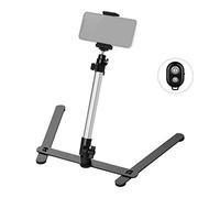 RASTKY Soporte para Copia de Fotografía de Aleación de Aluminio, Soporte para Teléfono de Mesa con Control Remoto BT, y ángulo Flexibles, Carga Máxima de 2 Kg, para Productores de Contenido de