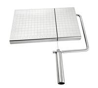 RASTKY Tabla Cortadora de Queso, Herramienta de Corte Precisa de Acero Inoxidable con 5 Cables Adicionales para Amantes del Queso de Cocina, Fácil de Limpiar, 9,65 X 8,27 X 0,79 Pulgadas (con escala)