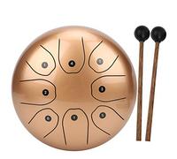 RASTKY Tambor de Lengua de Acero Sánscrito Película Protectora Sonido Fuerte Sartén de Mano de 8"Adecuado para Meditación de Yoga (GOLD)