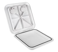 RASTKY Tapa de Placa de Cubierta Marina Estabilizada contra Rayos, Superficie Antideslizante Reforzada, ABS Blanco, 370mm X 375mm -Fácil de Instalar