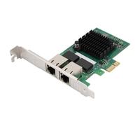 RASTKY Tarjeta de Red Gigabit de Doble Puerto PCIE I350T2M con Procesador de Chip I350AM2, Adaptador de Servidor Fast Ethernet, Tarjeta LAN Plug and Play, 1 Deflector de Media Incluido