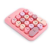 RASTKY Teclado Numérico Inalámbrico de Tapa Redonda Vintage 2.4G para Contabilidad Financiera, Teclado Numérico Compacto para Contadores, Material de Gel de Sílice Impermeable