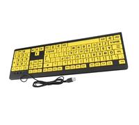 RASTKY Teclado USB con Cable con Letras Grandes y Bajas - Usuarios de Lecciones/XP/OS X -d Legibilidad para Personas con Discapacidad Visual - 108 Teclas con Inclinación