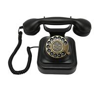 RASTKY Teléfono Vintage con Esfera Retro, Base Piramidal de Estilo Europeo Antiguo Clásico para Hotel de Oficina en Casa, Material de Aleación de Zinc