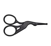 RASTKY Tijeras Artesanales Retro de Acero Inoxidable, Diseño de Grulla, Tijeras para Coser, Bordado, Herramientas de Bricolaje para Cortar Papel, 3,7 Pulgadas (grulla cabeza redonda negra)