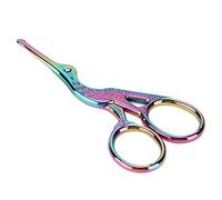 RASTKY Tijeras Artesanales Retro de Acero Inoxidable, Diseño de Grulla, Tijeras para Coser, Bordado, Herramientas de Bricolaje para Cortar Papel, 3,7 Pulgadas (de grúa de cabeza redonda de