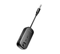 RASTKY Transmisor BT para Coche, Receptor Auxiliar de 3,5mm, Enchufe Flexible, Sonido Estéreo, Adaptador de Sonido Inalámbrico, Batería de 15H, Alcance de 10M