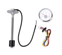 RASTKY Unidad Emisora de de 7 Pulgadas y Kit de Medidor Sensor de Nivel de Agua de IP67 de Acero Inoxidable de 240-33 Ohmios con Retroiluminación Multicolor para Barco, (esfera blanca bisel