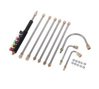 RASTKY Varita de Extensión de Lavadora a Presión de Metal, Kit de Boquilla de Alcance Extendido, Adaptador de Pulverización de Chorro de 6 Boquillas de 30 Pies para Limpieza de Paredes y Ventanas