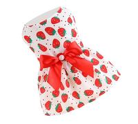 RASTKY Vestido de con Patrón de Fresa Roja para Ropa de Cachorro Estilo Princesa de Verano, Material de Poliéster para Uso Diario o Fiesta Navideña (XL)