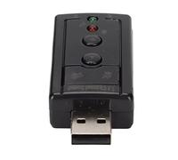 RASTKY Virtual USB 2.0 7.1 Canal Sound Adapter, con Amplificador Interno, Controles de Volumen y Sonido 3D con Escritorio Indicador LED, Computadora Portátil y Netbook PCS