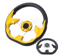 RASTKY Volante de Carreras Universal 320 Mm/12,5 Pulgadas Volante Deportivo para Automóvil con Botón de Bocina Accesorio Universal de Aluminio - Empuñadura de 6 Pernos