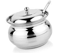 Rastogi artesanías acero inoxidable olla de almacenamiento de aceite Ghee, sal, té, café, especias, seco frutas, azúcar