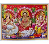 Rastogi Handicraft Best Of Indian Reprint - Póster de dios hindú sin marco (Laxmi-Ganesh-Saraswati-Ji-11 X9)