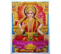 Rastogi Handicraft Póster de dios hindú de la India Best Of Reprint sin marco (papel blanco, Laxmi-Ji-Red-Blessing-7 x 5 pulgadas)
