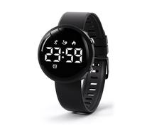 Rastreador de actividad para el deporte reloj podómetro conectado monitor de sueño con alarma vibratoria para el deporte adolescente niño hombre mujer pulsera niño reloj digital niño 3ATM, Negro