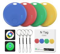 Rastreador de aire Android e iOS, 4 unidades de rastreador inteligente Android, buscador de llaves compatible con Google Find Hub y Apple Find My App, rastreador Bluetooth para equipaje, cartera