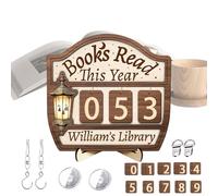 Rastreador de contadores, accesorios de libros, contador de libros con indicador para objetivos de lectura, para biblioteca, estantería, escritorio, esquina, club, lector, profesor, mujer