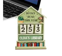 Rastreador de lectura de libros - Cartel de madera de golf, rastreador de libros para estudiantes, escritores, bibliotecas, estanterías, decoración de pared o ventana, sujetalibros y regalo para la