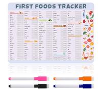 Rastreador de Primeros Alimentos para Bebés, 30,5x21,5cm Baby First Food Tracker Planificador de Comidas Magnético Suministros para el Destete Dirigido por el Bebé para Nuevos Padres y Niñeras