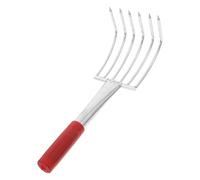 Rastrillo de Acero Inoxidable para Almejas, Portátil, Rojo | Herramienta Ligera con Agarre Cómodo, Uso en Playa, Construcción Profesional, para Recoger Conchas