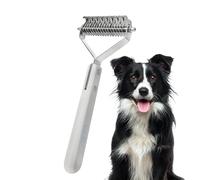 Rastrillo de aseo para perros, cepillo de desenredado, doble cara, desenredante, accesorio para perros, razas medianas y grandes, pelo largo, corto, confort canino, rutina, aseo en casa