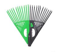 Rastrillo de césped para hojas y hierba, herramienta de jardín grande en forma de abanico con mango ergonómico, plástico resistente para rastrillo de hojas para aseo de césped al aire libre y recortes