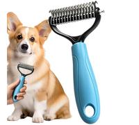 Rastrillo de doble cara para perros Peine para aseo y aseo | Rastrillo de aseo canino para interior al aire libre casa salón de aseo animales de com
