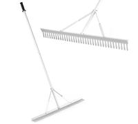 rastrillo de jardín， Rastrillo de aluminio for jardinería de 36 púas (91 cm) con mango de 174 cm, resistente y con aceite for hojas.