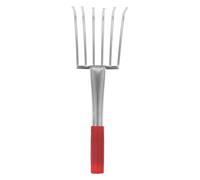 Rastrillo de Mano para Almejas de Acero Inoxidable Rojo Portátil para | Hoja Pequeña Metálica, Diseño Multifuncional, Uso en Actividades la Orilla