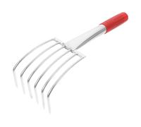 Rastrillo de Mano para Conchas de Playa, Acero Inoxidable, Rojo | Herramienta para Excavar en Orilla y Arena, Agarre Cómodo, Construcción Profesional, Uso en Mar