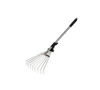 Rastrillo de metal para hojas, rastrillo plegable para césped, rastrillo de jardinería para recoger hojas, basura y otros desechos en el césped del patio